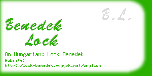 benedek lock business card